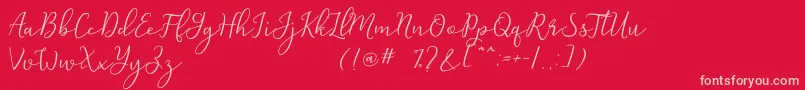 Michel Flow Dafont Font – Pink Fonts on Red Background