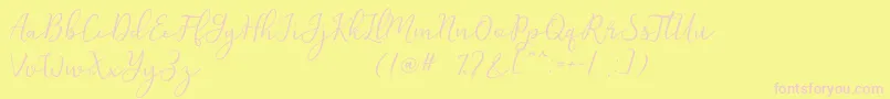 Michel Flow Dafont Font – Pink Fonts on Yellow Background