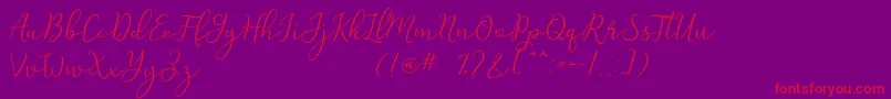 Michel Flow Dafont Font – Red Fonts on Purple Background