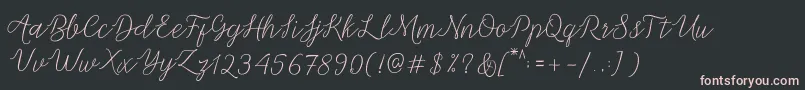 Michella Script Font – Pink Fonts on Black Background