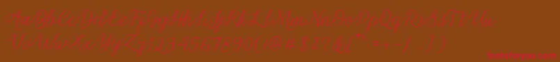 Michella Script Font – Red Fonts on Brown Background