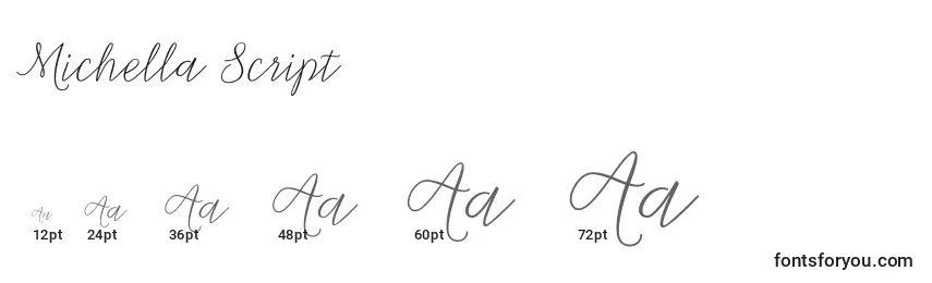 Michella Script Font Sizes