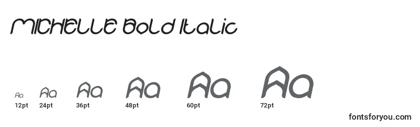 Tamanhos de fonte MICHELLE Bold Italic