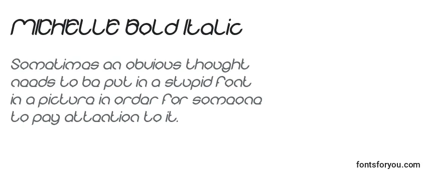 MICHELLE Bold Italic -fontin tarkastelu