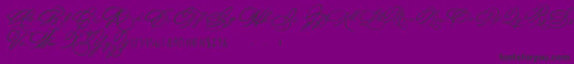 フォントMichelle Fellicia – 紫の背景に黒い文字