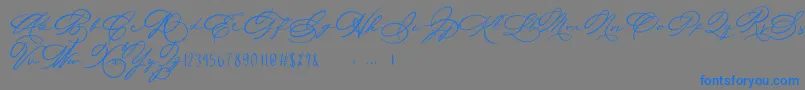 Michelle Fellicia-Schriftart – Blaue Schriften auf grauem Hintergrund