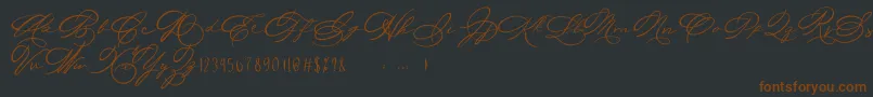 Michelle Fellicia-Schriftart – Braune Schriften auf schwarzem Hintergrund