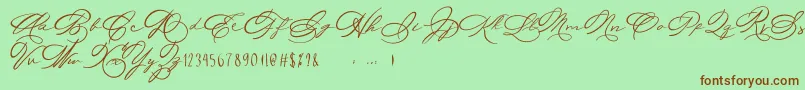 Michelle Fellicia Font – Brown Fonts on Green Background