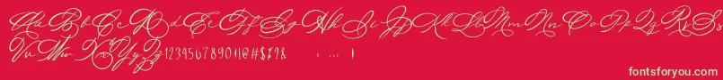 Michelle Fellicia-Schriftart – Grüne Schriften auf rotem Hintergrund