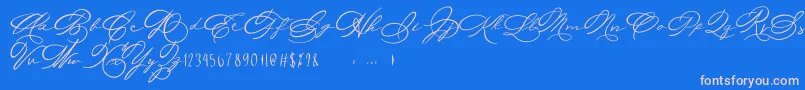 Michelle Fellicia Font – Pink Fonts on Blue Background