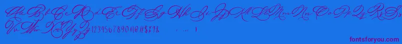 Michelle Fellicia-Schriftart – Violette Schriften auf blauem Hintergrund