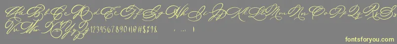 Michelle Fellicia-Schriftart – Gelbe Schriften auf grauem Hintergrund