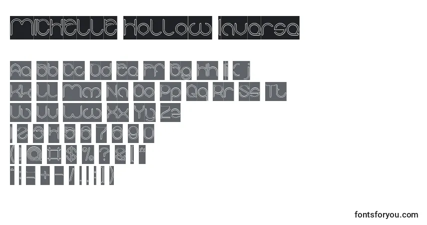 MICHELLE Hollow Inverse Font – alphabet, numbers, special characters