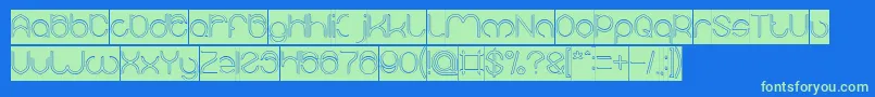 MICHELLE Hollow Inverse Font – Green Fonts on Blue Background