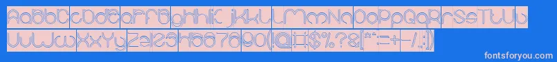 MICHELLE Hollow Inverse Font – Pink Fonts on Blue Background