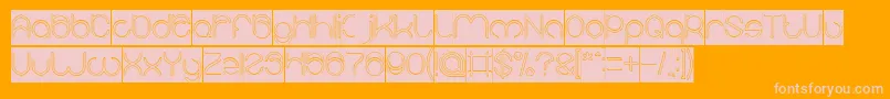 MICHELLE Hollow Inverse Font – Pink Fonts on Orange Background