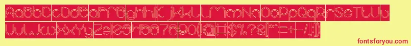 MICHELLE Hollow Inverse Font – Red Fonts on Yellow Background