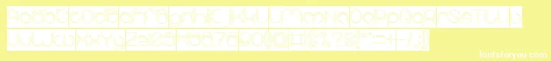 MICHELLE Hollow Inverse-Schriftart – Weiße Schriften auf gelbem Hintergrund