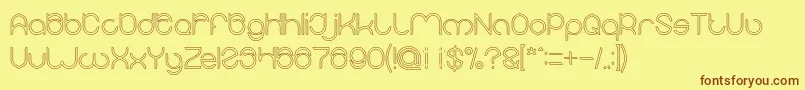 MICHELLE Hollow-fontti – ruskeat fontit keltaisella taustalla