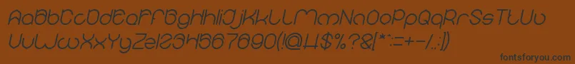 Więcej informacji o czcionce MICHELLE Italic Czcionka MICHELLE Italic – czarne czcionki na brązowym tle