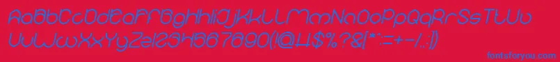 MICHELLE Italic-Schriftart – Blaue Schriften auf rotem Hintergrund