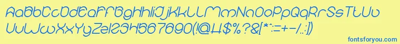MICHELLE Italic-fontti – siniset fontit keltaisella taustalla