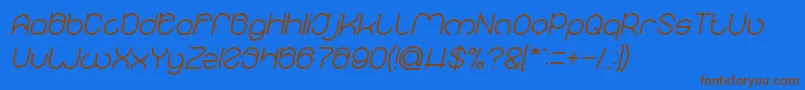 MICHELLE Italic Font – Brown Fonts on Blue Background