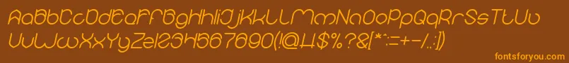 MICHELLE Italic-fontti – oranssit fontit ruskealla taustalla
