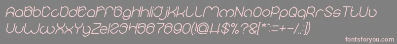 フォントMICHELLE Italic – 灰色の背景にピンクのフォント