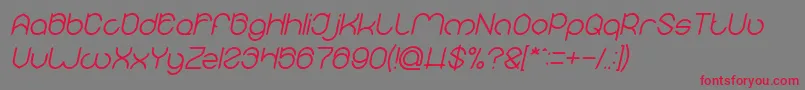 フォントMICHELLE Italic – 赤い文字の灰色の背景