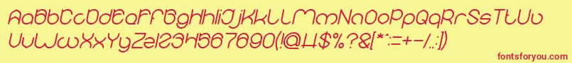 Fonte MICHELLE Italic – fontes vermelhas em um fundo amarelo