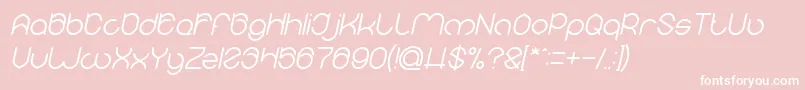 Fonte MICHELLE Italic – fontes brancas em um fundo rosa