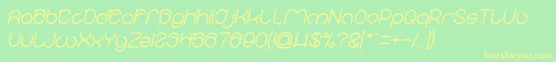 MICHELLE Italic Font – Yellow Fonts on Green Background