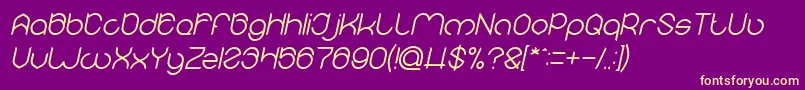 fuente MICHELLE Italic – Fuentes Amarillas Sobre Fondo Morado