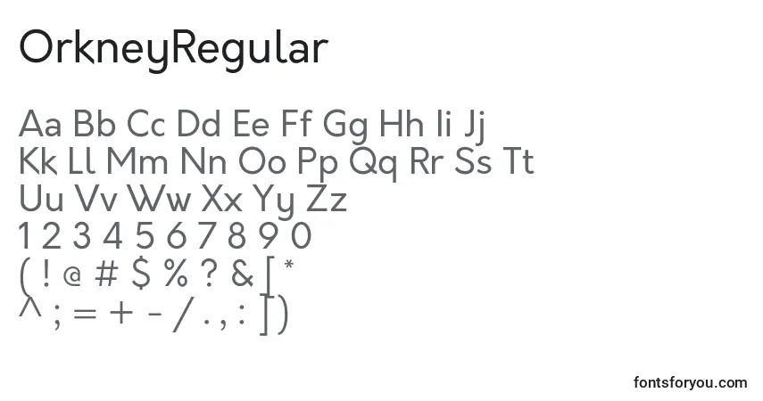 Шрифт OrkneyRegular – алфавит, цифры, специальные символы