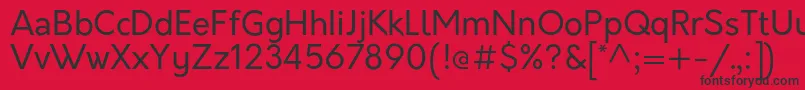 OrkneyRegular-Schriftart – Schwarze Schriften auf rotem Hintergrund