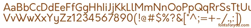 OrkneyRegular-Schriftart – Braune Schriften auf weißem Hintergrund