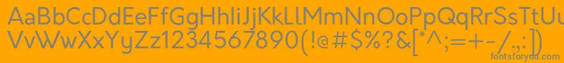 OrkneyRegular-Schriftart – Graue Schriften auf orangefarbenem Hintergrund