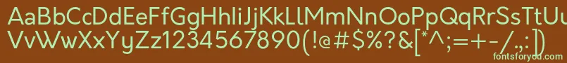 OrkneyRegular Font – Green Fonts on Brown Background