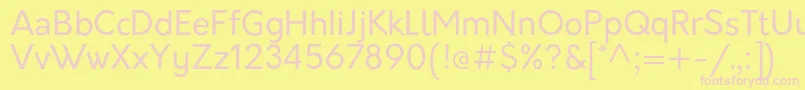 フォントOrkneyRegular – ピンクのフォント、黄色の背景