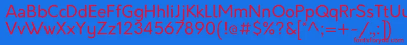 OrkneyRegular Font – Red Fonts on Blue Background