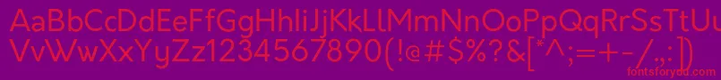 フォントOrkneyRegular – 紫の背景に赤い文字