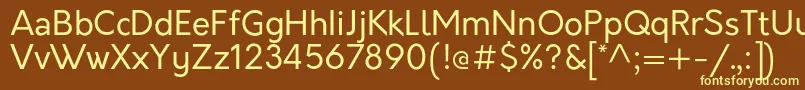 OrkneyRegular-fontti – keltaiset fontit ruskealla taustalla