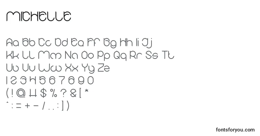 A fonte MICHELLE (134291) – alfabeto, números, caracteres especiais