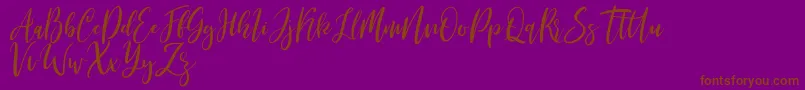 Michelles free Font – Brown Fonts on Purple Background