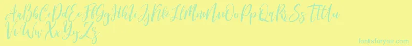 Michelles free Font – Green Fonts on Yellow Background