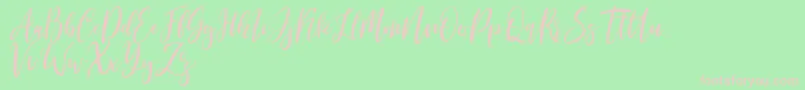 Michelles free Font – Pink Fonts on Green Background