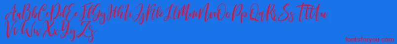 Michelles free Font – Red Fonts on Blue Background