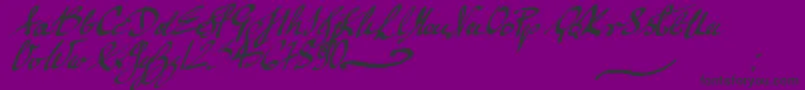 mickey script-Schriftart – Schwarze Schriften auf violettem Hintergrund