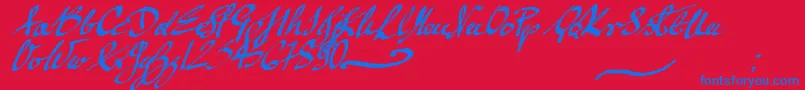 Fonte mickey script – fontes azuis em um fundo vermelho